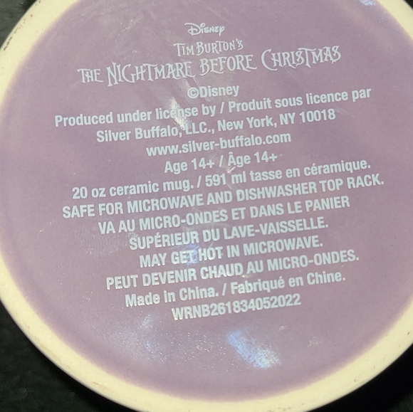 Disney Jack Skeleton Seriously Spooky Purple Halloween Mug 20 Ounces NWOT - Picture 3 of 3